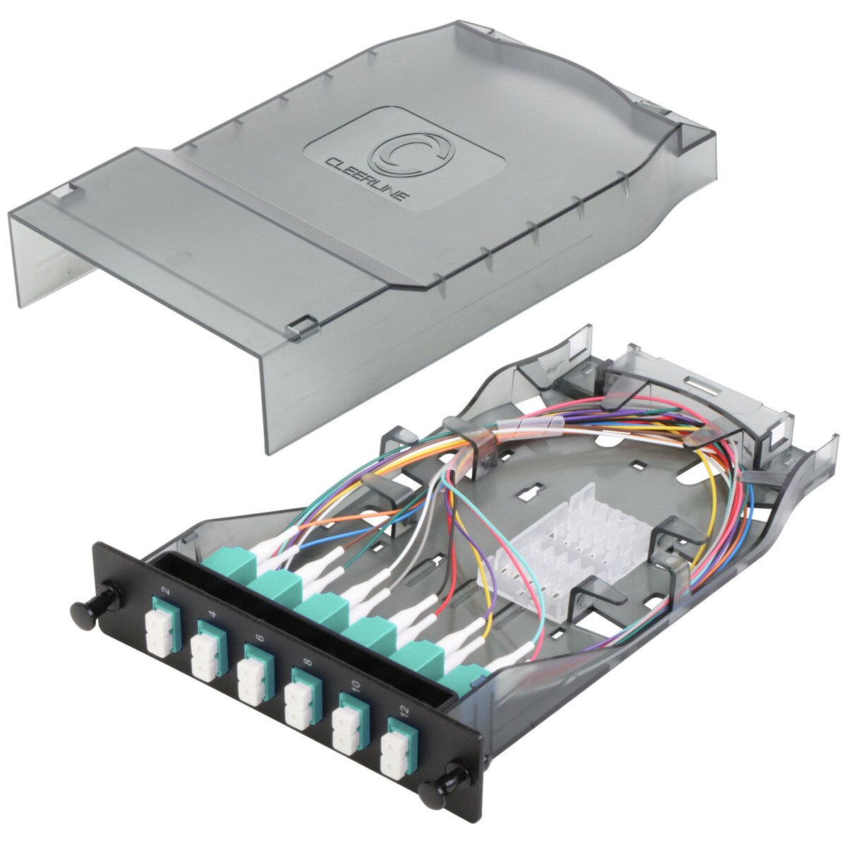 HD Splice Cassette, 12 Fiber, Duplex, LC/UPC, 50 µm OM3, 1 m Pigtails